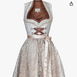 Lukas Trachtenmoden Bavarian Women's Midi Dirndl Dress 2-Pieces+ Apron 18102